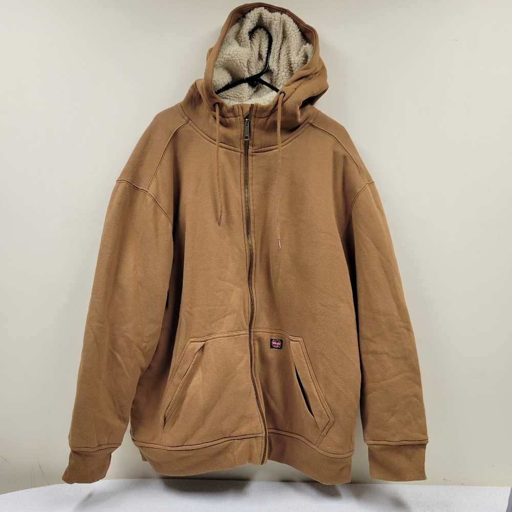 Men's Wrangler Workwear Sherpa Fleece Zippered Hooded Jacket